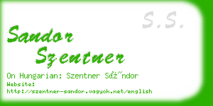 sandor szentner business card